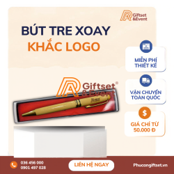Bút tre xoay khắc logo
