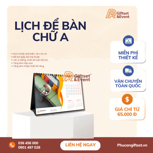 Lịch Để Bàn Chữ A