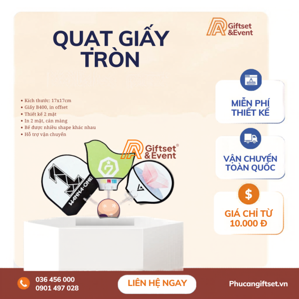 Quạt giấy tròn
